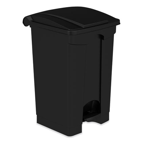 Image of Safco® 9925BL Plastic Step-On Receptacle, 12 gal, Plastic, Black