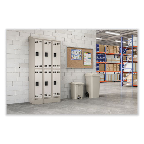 Image of Safco® 9925TN Plastic Step-On Receptacle, 12 gal, Plastic, Tan