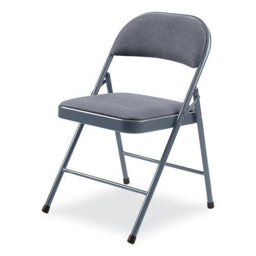 Image of BASICS by NPS® 974 970 Series Fabric Padded Steel Folding Chair, Supports Up to 250 lb, 17.75" Seat Height, Star Trail Blue, 4/Carton