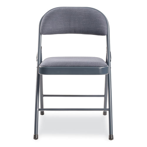 Image of BASICS by NPS® 974 970 Series Fabric Padded Steel Folding Chair, Supports Up to 250 lb, 17.75" Seat Height, Star Trail Blue, 4/Carton