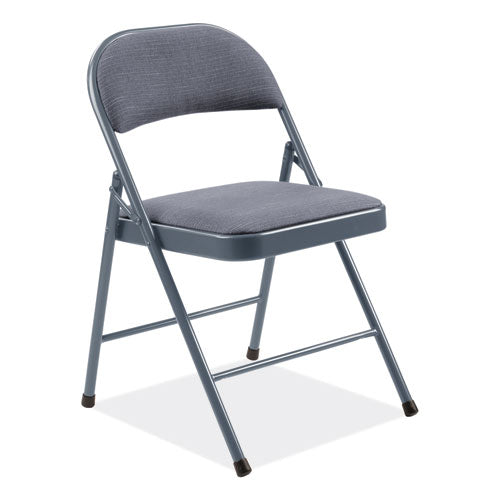 Image of BASICS by NPS® 974 970 Series Fabric Padded Steel Folding Chair, Supports Up to 250 lb, 17.75" Seat Height, Star Trail Blue, 4/Carton
