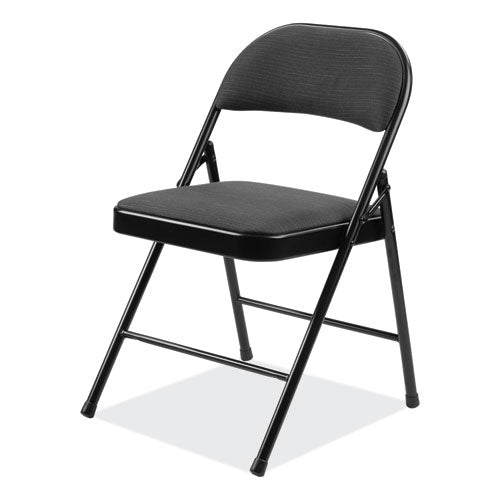 Image of BASICS by NPS® 970 970 Series Fabric Padded Steel Folding Chair, Supports Up to 250 lb, 17.75" Seat Height, Star Trail Black, 4/Carton