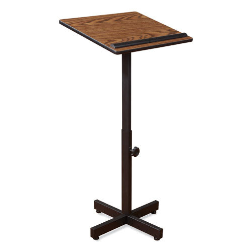 Image of Oklahoma Sound® 70MO Portable Presentation Lectern Stand, 20 x 18.25 x 44, Medium Oak