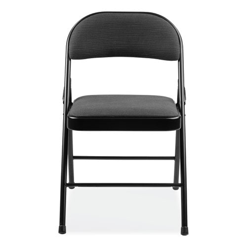 Image of BASICS by NPS® 970 970 Series Fabric Padded Steel Folding Chair, Supports Up to 250 lb, 17.75" Seat Height, Star Trail Black, 4/Carton