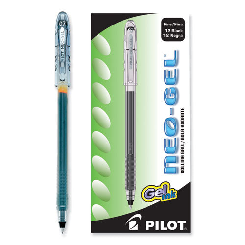 Image of Pilot® 14001 Neo-Gel Gel Pen, Stick, Fine 0.7 Mm, Black Ink, Black Barrel, Dozen