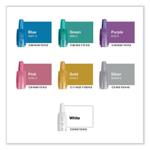 Image of Pilot® 34405 G2 Metallics Gel Pen, Retractable, Fine 0.7 Mm, Assorted Ink And Barrel Colors, 8/pack