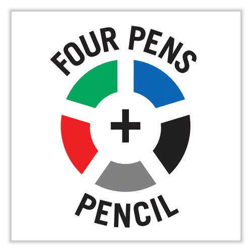 Image of Pilot® 36220 Dr. Grip 4 + 1 Multi-Color Ballpoint Pen/Pencil, Retractable, 0.7mm Pen/0.5mm Pencil, Black/Blue/Green/Red Ink, Black Barrel