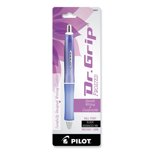 Image of Pilot® 36250 Dr. Grip Frosted Advanced Ink Ballpoint Pen, Retractable, Medium 1 Mm, Black Ink, Purple Barrel