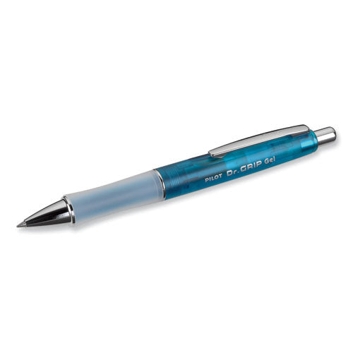 Image of Pilot® PIL36260 Dr. Grip Gel Pen, Retractable, Fine 0.7 mm, Black Ink, Translucent Blue Barrel