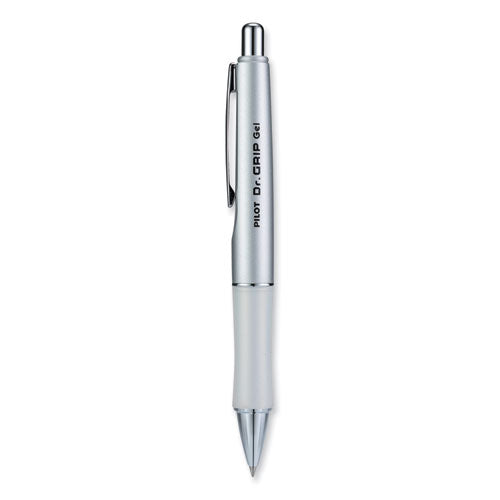 Image of Pilot® 36272 Dr. Grip Limited Gel Pen, Retractable, Fine 0.7 Mm, Black Ink, Platinum Barrel