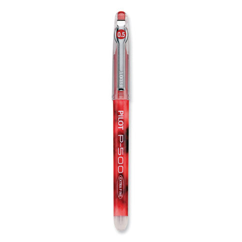 Image of Pilot® 38602 Precise P-500 Gel Pen, Stick, Extra-Fine 0.5 Mm, Red Ink, Red Barrel, Dozen