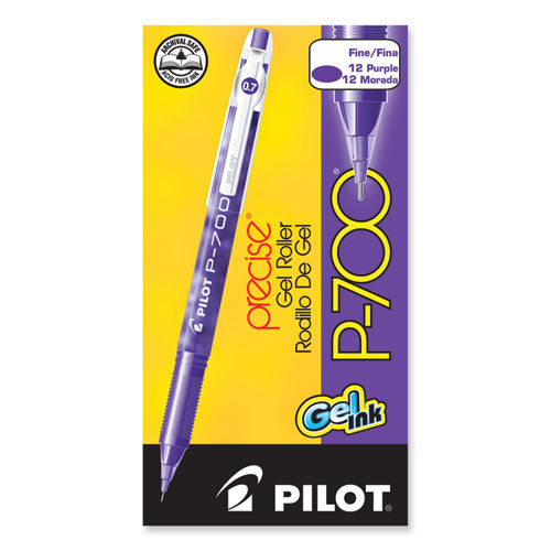 Image of Pilot® PIL38621 Precise P-700 Gel Pen, Stick, Fine 0.7 Mm, Purple Ink, Purple Barrel, Dozen