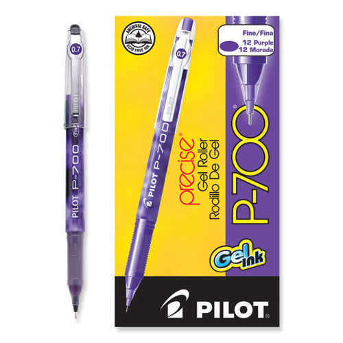 Image of Pilot® PIL38621 Precise P-700 Gel Pen, Stick, Fine 0.7 Mm, Purple Ink, Purple Barrel, Dozen