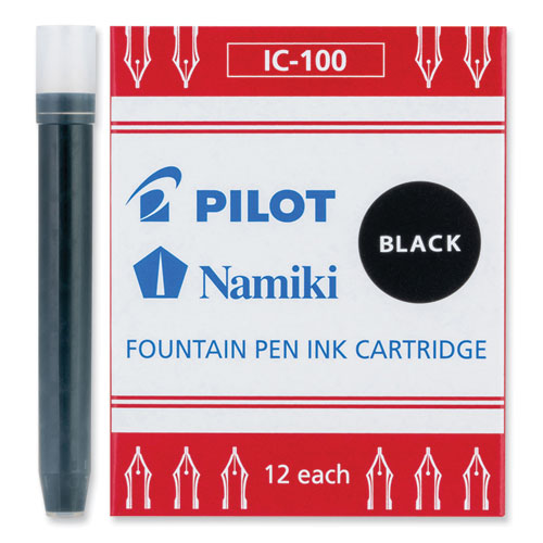 Image of Pilot® PIL69100 Plumix Fountain Pen Refill Cartridge, Black Ink, 12/box