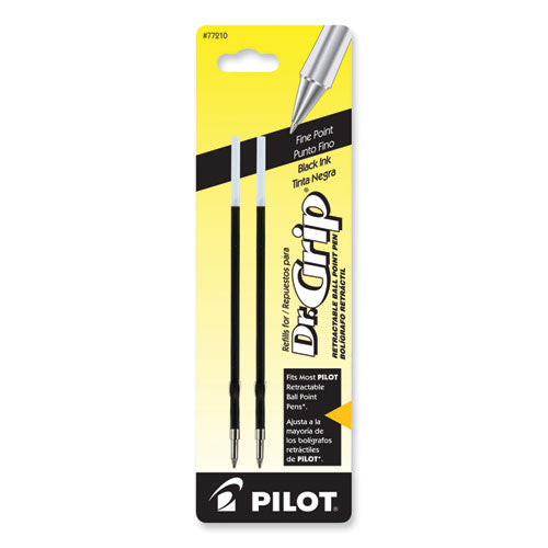 Image of Pilot® 77210 Refill For Dr. Grip, Easytouch, The Better, B2p And Rex Grip Begreen Ballpoint Pens, Fine Conical Tip, Black Ink, 2/pack