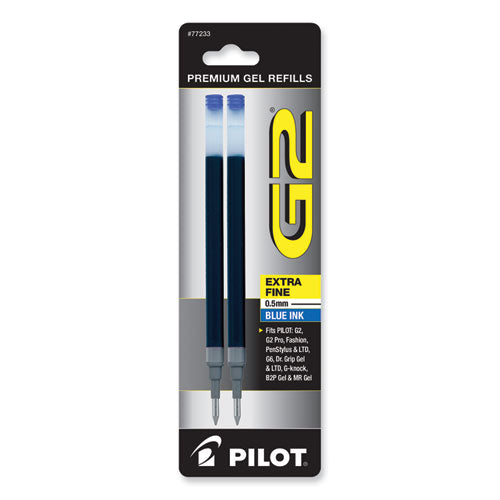 Image of Pilot® 77233 Refill For Pilot B2p, Dr Grip, G2, G6, Mr Metropolitan, Precise Begreen And Q7 Gel Pens, Extra-Fine Tip, Blue Ink, 2/pack