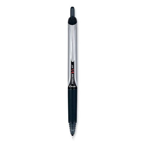 Image of Pilot® 84067 Precise V5RT Rollerball Pen, Retractable, Extra-Fine 0.5 mm, Black Ink, Black Barrel, 30/Pack