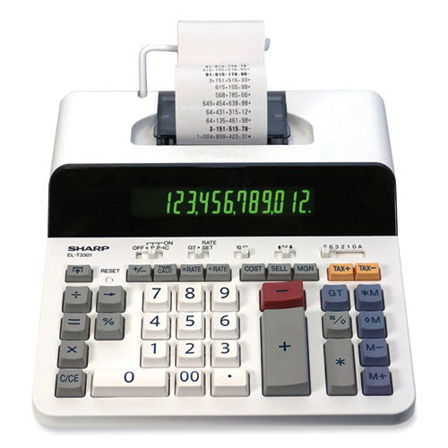 Image of Sharp® ELT3301 EL-T3301 Thermal Printing Calculator, Black Print, 8 Lines/Sec