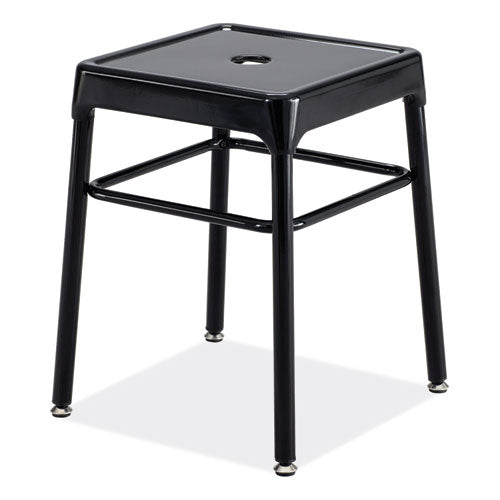 Image of Safco® 6604BL Steel GuestBistro Stool, Backless, Supports Up to 250 lb, 18" Seat Height, Black Seat, Black Base
