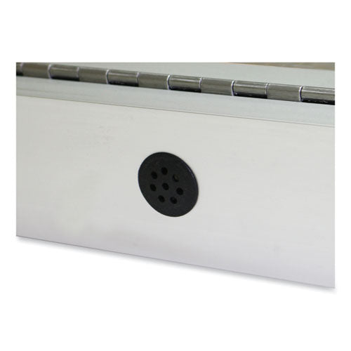 Image of Ghent PA24860VX-193 2 Door Enclosed Vinyl Bulletin Board with Satin Frame, 60" x 48", Silver Surface, Satin Aluminum Frame