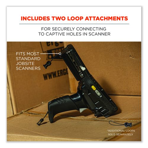 Image of ergodyne® Squids 3138 Padded Barcode Scanner Lanyard Harness, 27" Arm Straps, 18.5" Lanyard, Black/Orange/Gray