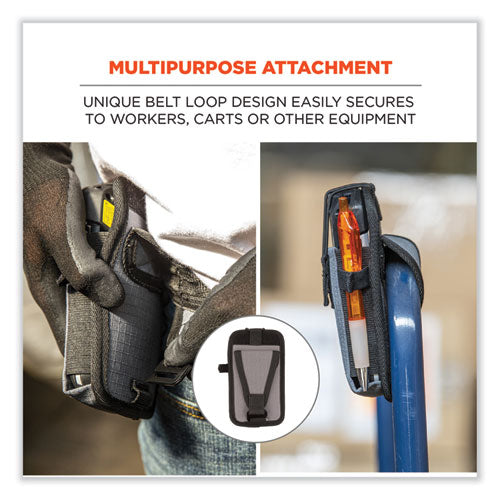 Image of ergodyne® 19192 Squids 5542 Phone Style Scanner Holster with Belt Loop, Large, 1 Compartment, 3.75 x 1.25 x 6.5, Polyester, Gray