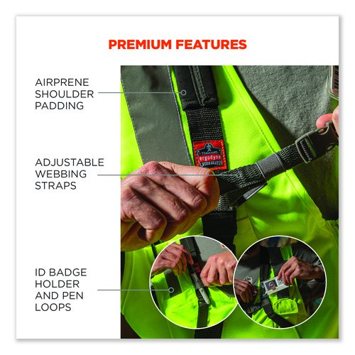 Image of ergodyne® Squids 3138 Padded Barcode Scanner Lanyard Harness, 27" Arm Straps, 18.5" Lanyard, Black/Orange/Gray
