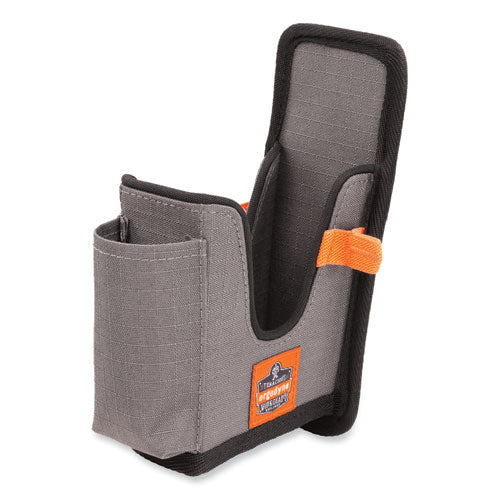 Image of ergodyne® 19182 Squids 5541 Handheld Barcode Scanner Holster with Belt Clip, 2 Compartments, 2.75 x 3.5 x 7.3, Polyester,Gray