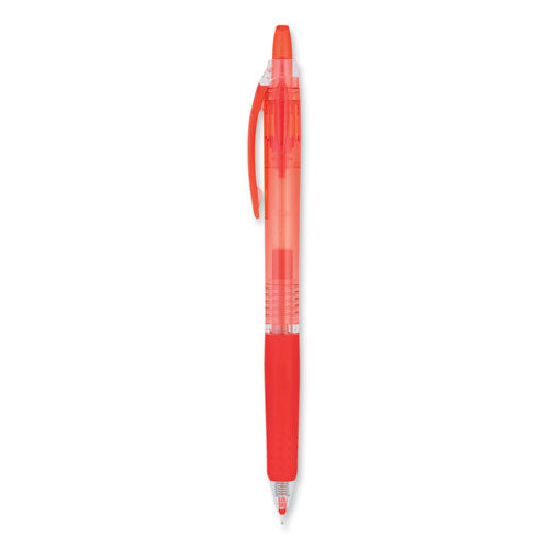 Image of PilotÂ® Precise Gel BeGreen Gel Pen, Retractable, Fine 0.7 mm, Red Ink, Translucent Red Barrel, Dozen