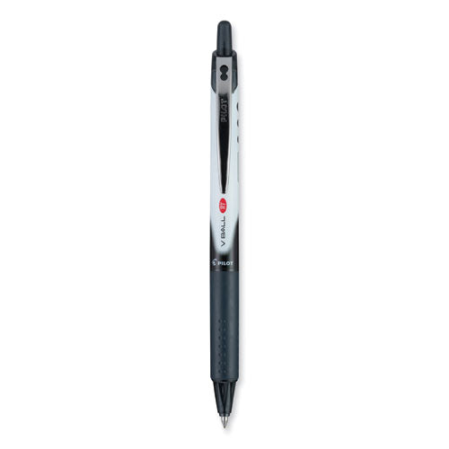Image of PilotÂ® VBall RT Liquid Ink Rollerball Pen, Retractable, Extra-Fine 0.5 mm, Black Ink, Black/White Barrel