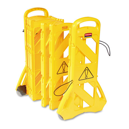 Image of Rubbermaid® Commercial FG9S1100YEL Portable Mobile Safety Barrier, Plastic, 13 ft x 40", Yellow