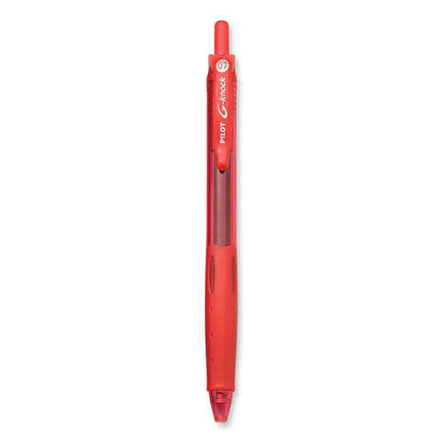 Image of Pilot® 31508 G-Knock BeGreen Gel Pen, Retractable, Fine 0.7 mm, Red Ink, Translucent Red/Red Barrel, Dozen
