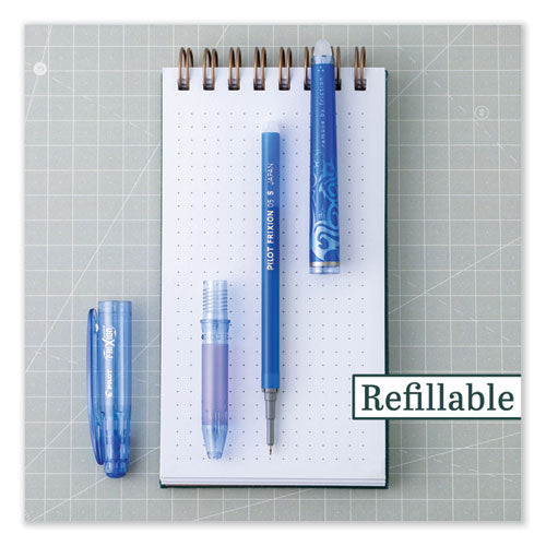 Image of Pilot® 31574 FriXion Point Erasable Gel Pen, Stick, Extra-Fine 0.5 mm, Blue Ink, Blue/Silver/Transparent Blue Barrel