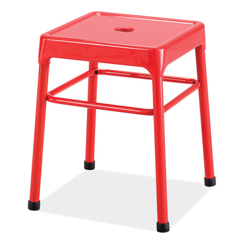 Image of Safco® 6604RD Steel GuestBistro Stool, Backless, Supports Up to 250 lb, 18" Seat Height, Red Seat, Red Base