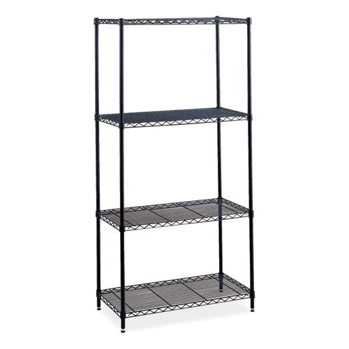Image of Safco® 5285BL Industrial Wire Shelving, Four-Shelf, 36w x 18d x 72h, Black