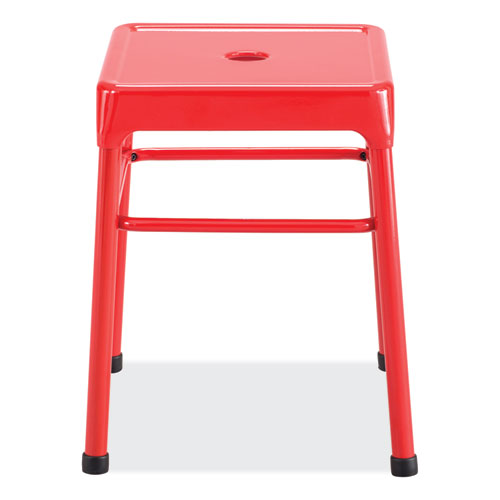 Image of Safco® 6604RD Steel GuestBistro Stool, Backless, Supports Up to 250 lb, 18" Seat Height, Red Seat, Red Base