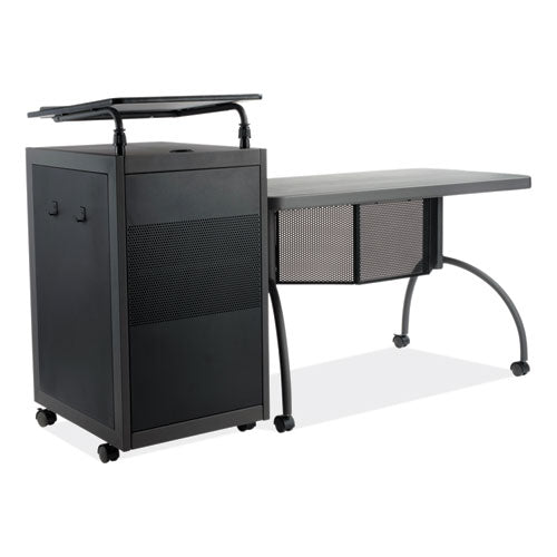Image of Oklahoma Sound® TWP Teacher's WorkPod Desk and Lectern Kit, 68" x 24" x 41", Charcoal Gray