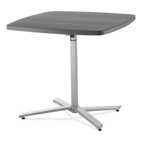 Image of NPS® CTT3042 Cafe Time Adjustable-Height Table, Square, 36w x 36d x 30 to 42h, Charcoal Slate