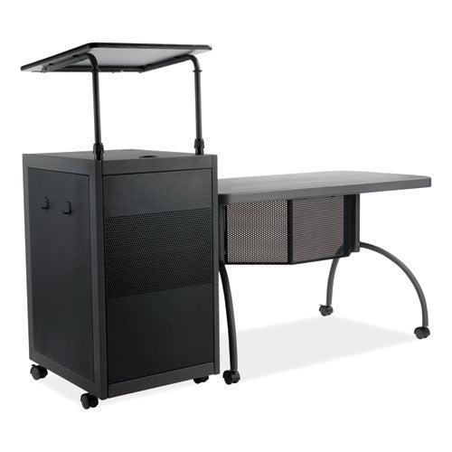 Image of Oklahoma Sound® TWP Teacher's WorkPod Desk and Lectern Kit, 68" x 24" x 41", Charcoal Gray