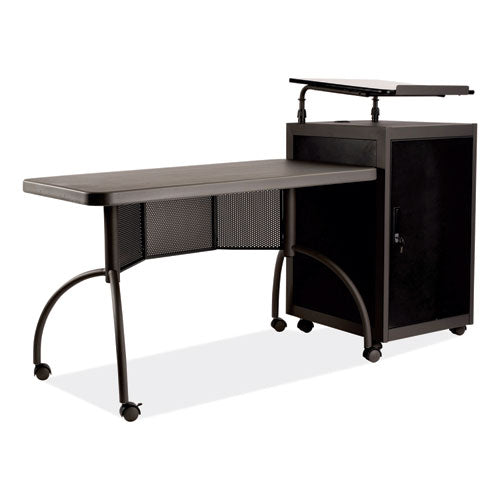 Image of Oklahoma Sound® TWP Teacher's WorkPod Desk and Lectern Kit, 68" x 24" x 41", Charcoal Gray
