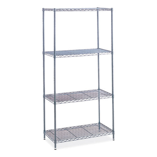 Image of Safco® 5291GR Industrial Wire Shelving, Four-Shelf, 48w x 18d x 72h, Metallic Gray