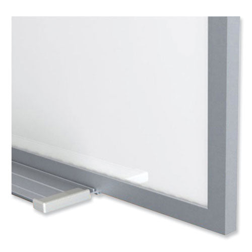 Image of Ghent PRM1-34-4 Proma Magnetic Porcelain Projection Whiteboard with Aluminum Frame, 48.5" x 36.5", White Surface, Satin Aluminum Frame