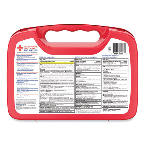 Image of Johnson & Johnson® Red Cross® 202045 All-Purpose First Aid Kit, 160 Pieces, Plastic Case