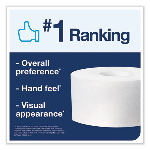 Image of Tork® 472885 Coreless High Capacity Bath Tissue, 2-Ply, White, 750 Sheets/Roll, 12 Rolls/Carton