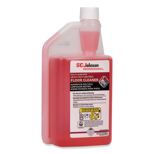 Image of SC Johnson Professional® 680081 Heavy Duty Neutral Floor Cleaner, Fresh Scent, 32 oz Squeeze and Pour Bottle, 6/Carton