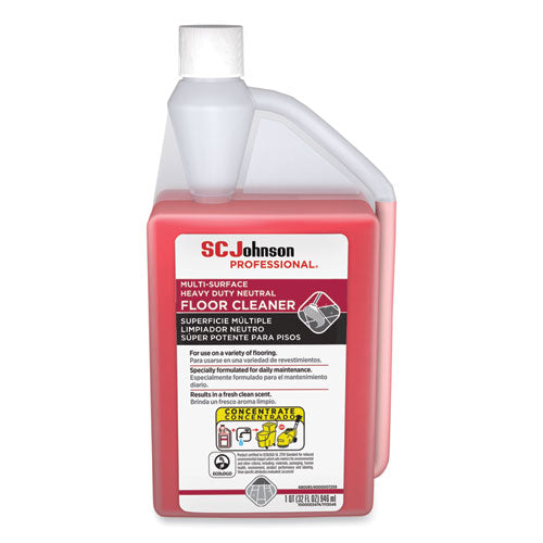 Image of SC Johnson Professional® 680081 Heavy Duty Neutral Floor Cleaner, Fresh Scent, 32 oz Squeeze and Pour Bottle, 6/Carton