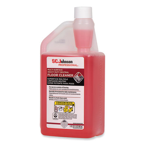 Image of SC Johnson Professional® 680081 Heavy Duty Neutral Floor Cleaner, Fresh Scent, 32 oz Squeeze and Pour Bottle, 6/Carton