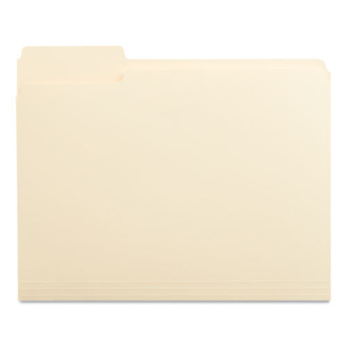 Image of Universal® UNV12121 Top Tab File Folders, 1/3-Cut Tabs: Left Position, Letter Size, 0.75" Expansion, Manila, 100/Box
