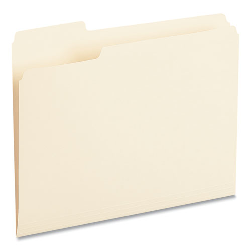 Image of Universal® UNV12121 Top Tab File Folders, 1/3-Cut Tabs: Left Position, Letter Size, 0.75" Expansion, Manila, 100/Box