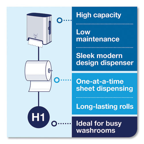 Image of Tork® 461002 Image Design Matic Hand Towel Roll Dispenser, 13.58 X 8.07 X 15.75, Stainless Steel